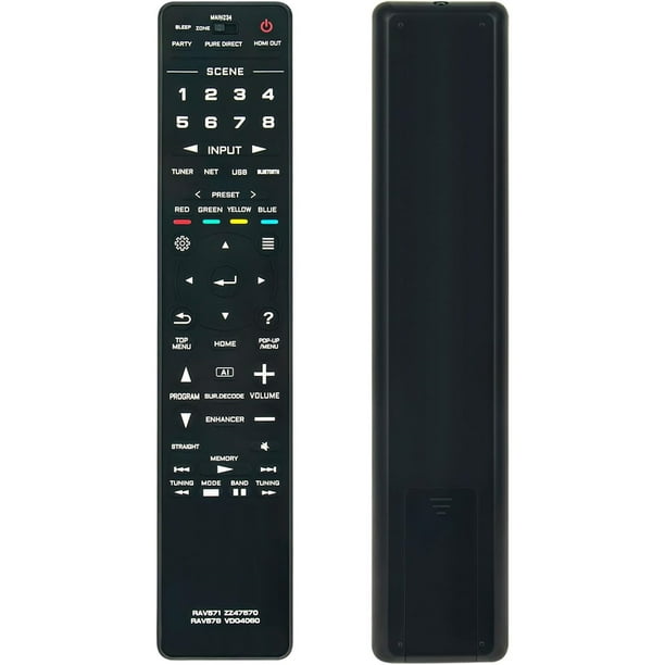 RAV571 ZZ47570 Control remoto de reemplazo compatible con Yamaha receptor AV RX-V2085 RX-V3085 RX-A2080 RX-A3080