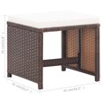 thumbnail image 4 of vidaXL Tabourets de Jardin 2 Pcs avec Coussins Poly Rotin Marron, 4 of 5