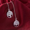 thumbnail image 5 of QQTDFG Sterling Silver Plated Earrings Tree Of Life Drop Dangle Fish Hook Clasp L703-default, 5 of 7