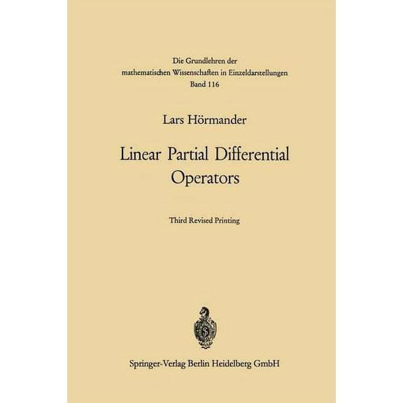 Grundlehren Der Mathematischen Wissensch Linear Partial Differential Operators, Book 116, (Paperback)