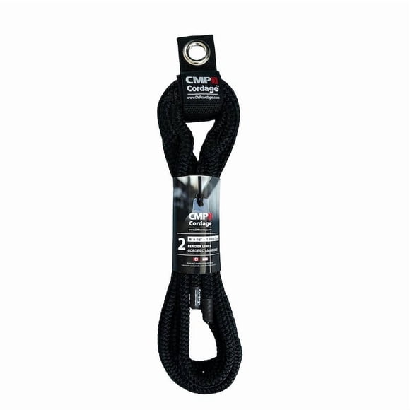 CMP Cordage Boat Fender Line CFL3806BK Premium Cordage; Double Braided; 3/8 Inch Diameter x 6 Foot Length; Black; Nylon; Pack Of 2