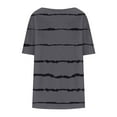 thumbnail image 5 of Liquidation d'Économies! Hauts Oversize pour Femmes en Liquidation, Hauts Blouse d'Été à Manches Courtes pour Femmes, Blouse Mode pour Femmes Imprimée Grande Taille à Manches Courtes Unie pour Dames à Col Rond Plissée, 5 of 5
