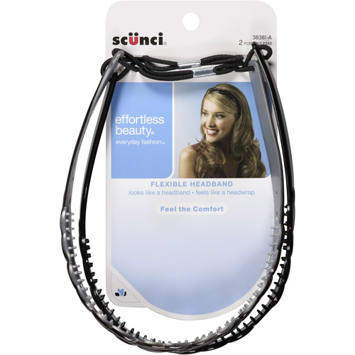 Scunci Effortless Beauty Flexible Headbands, 2 count