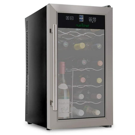 - NutriChef PKDSWC18 Dual Zone Thermoelectric Cooler-Red and White Wine Chiller Countertop Cellar-Freestanding Refrigerator-with LCD Digital Touch Controls, 18 Bottle, Stainless Steel