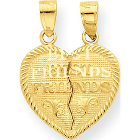Leslies Fine Jewelry Designer 10k Yellow Gold Best Friends Break-apart Heart (16x20mm) Pendant