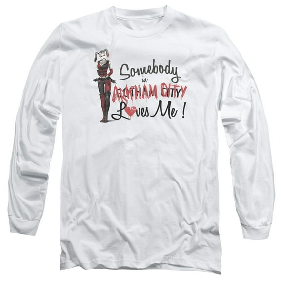 Batman Arkham City Somebody Loves Me Long Sleeve Adult 18/1 T-Shirt White