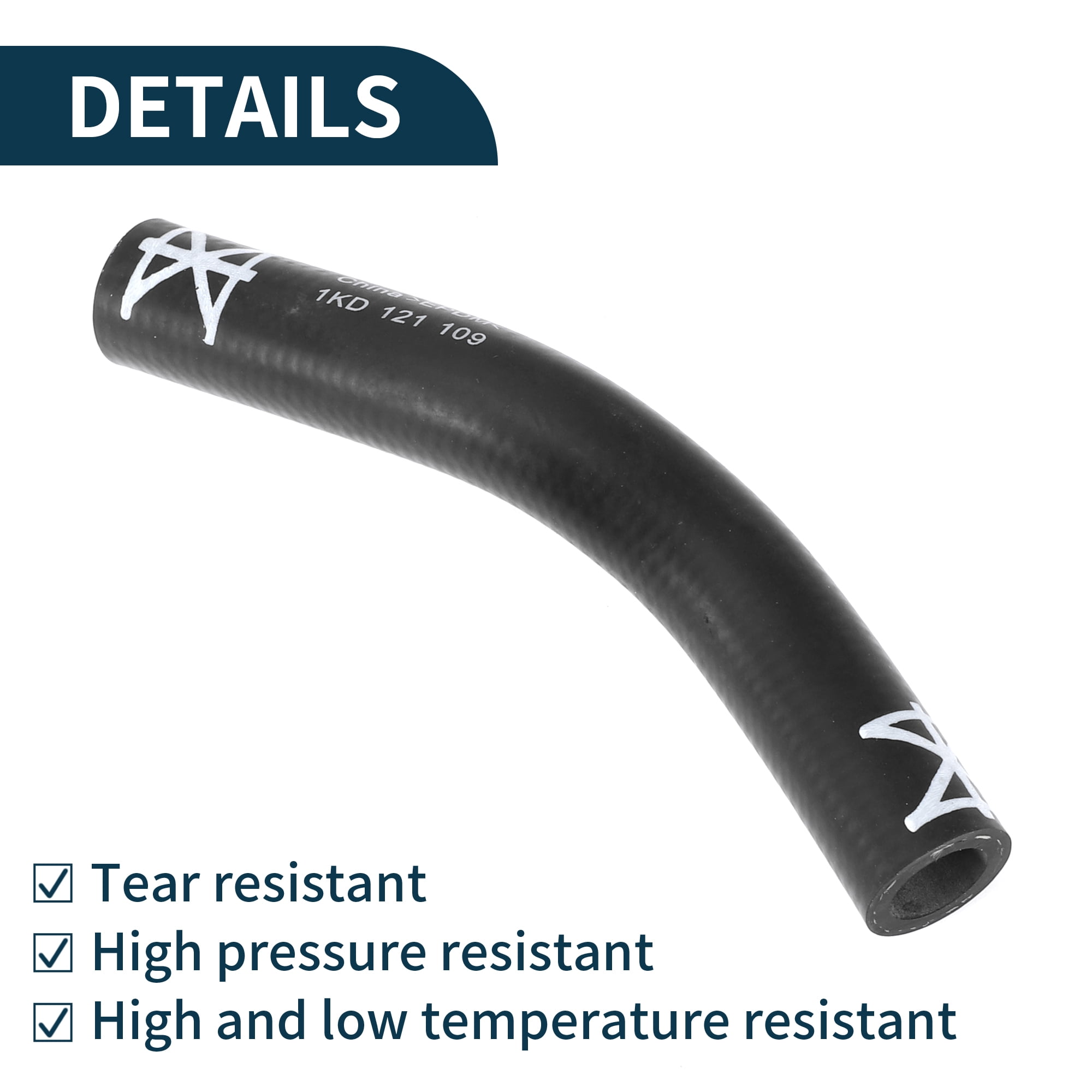 Unique Bargains Radiator Hose for Volkswagen CC 2009-2017 Rubber 1 Pcs Coolant Pipe