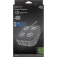 thumbnail image 6 of GE Surge Protector Power Strip, 10 Outlet Extender (Wide Spaced), 4 Ft Braided Extension Cord, 2100 Joules, Flat Plug, ETL Safety Listed, Gray/White, 6 of 9