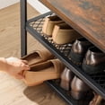 thumbnail image 6 of 3-Tier Shoe Rack with Seat, Metal Mesh Shelf Storage Bench for Entryway Organizer, Rustic Brown, 6 of 7