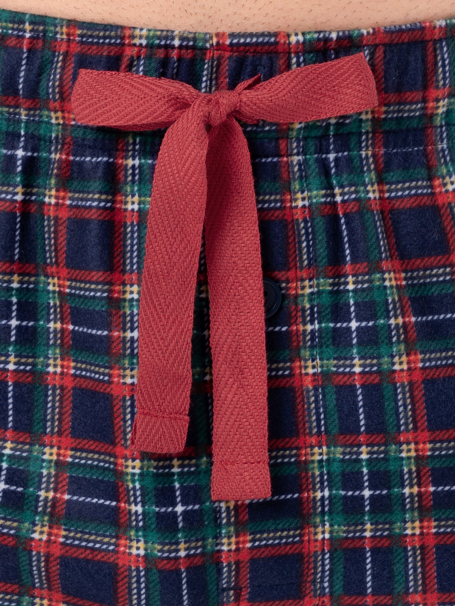 Fruit of the Loom Men's Holiday and Plaid Print Soft Microfleece Pajama Pant 2-Pack Bundle