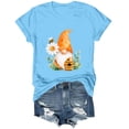 thumbnail image 4 of vigerkar Gnome T-Shirt for Women Floral Graphic Tees Cute Gnome Short Sleeve Tee Tops 2026 Summer (Sky Blue, 3XL), 4 of 8