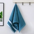 thumbnail image 4 of Premium Cotton Face Towel, 74x34cm (29x13in), Thick Soft Absorbent, Blue, Single Pack, Washable Bathroom Spa Towel, Double-Stitched Edges, Quick Dry, Gift Quality Household Towel, 4 of 7