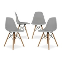 Modholic Eiffel Chair With Wood Legs, Gray (Set Of 4)