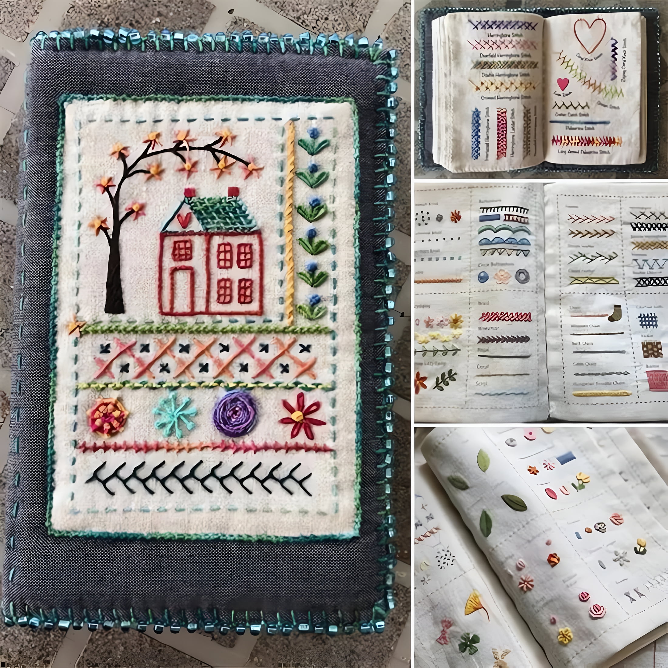 CCOCC 2026 New Embroidery Stitch Book Kit for Beginners,2026 New Beginner Friendly All in One Embroidery Stitch Sampler Book and Sewing Kit for Diy and Sewing Enthusiasts