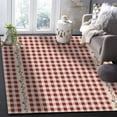 thumbnail image 4 of Area Rugs Indoor Non-Slip Rectangle Rug 5x8 Ft Farmhouse Berry Red Buffalo Plaid American Country Rustic Rug Rubber Backing Floor Mats Non Shedding Home Decor Carpet for Entryway Living Room, 4 of 8