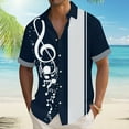 thumbnail image 2 of Lumtrix Men's Vintage Bowling Shirt 1950s Retro Rockabilly Style Short Sleeve Button Down Music Hawaiian Shirts Navy 4XL, 2 of 5