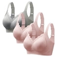 thumbnail image 2 of QASIEATN 3 PC Women's New Plus Size No Underwire Top Bras Thin Breathable Solid Colr Push Up Bras Seamless Underwear for Women, 2 of 9