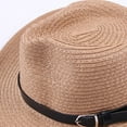 thumbnail image 6 of Unisex Kids Straw Hat Fedora Cap Wide Brim Sun Hat Parent-child Jazz Hat, 6 of 7