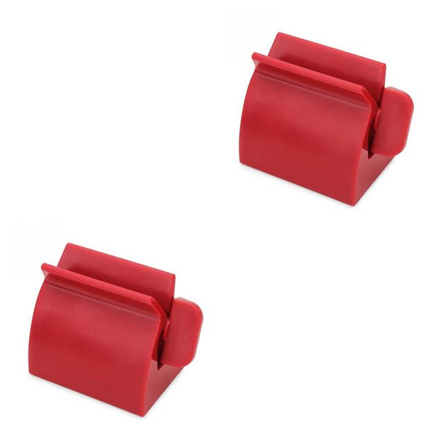 Inteprter Exprimidor de tubo de de multifunción, exprimidor de de , dispensador de plástico portátil fácil, juegos de accesorios de baño Rojo 2Conjunto