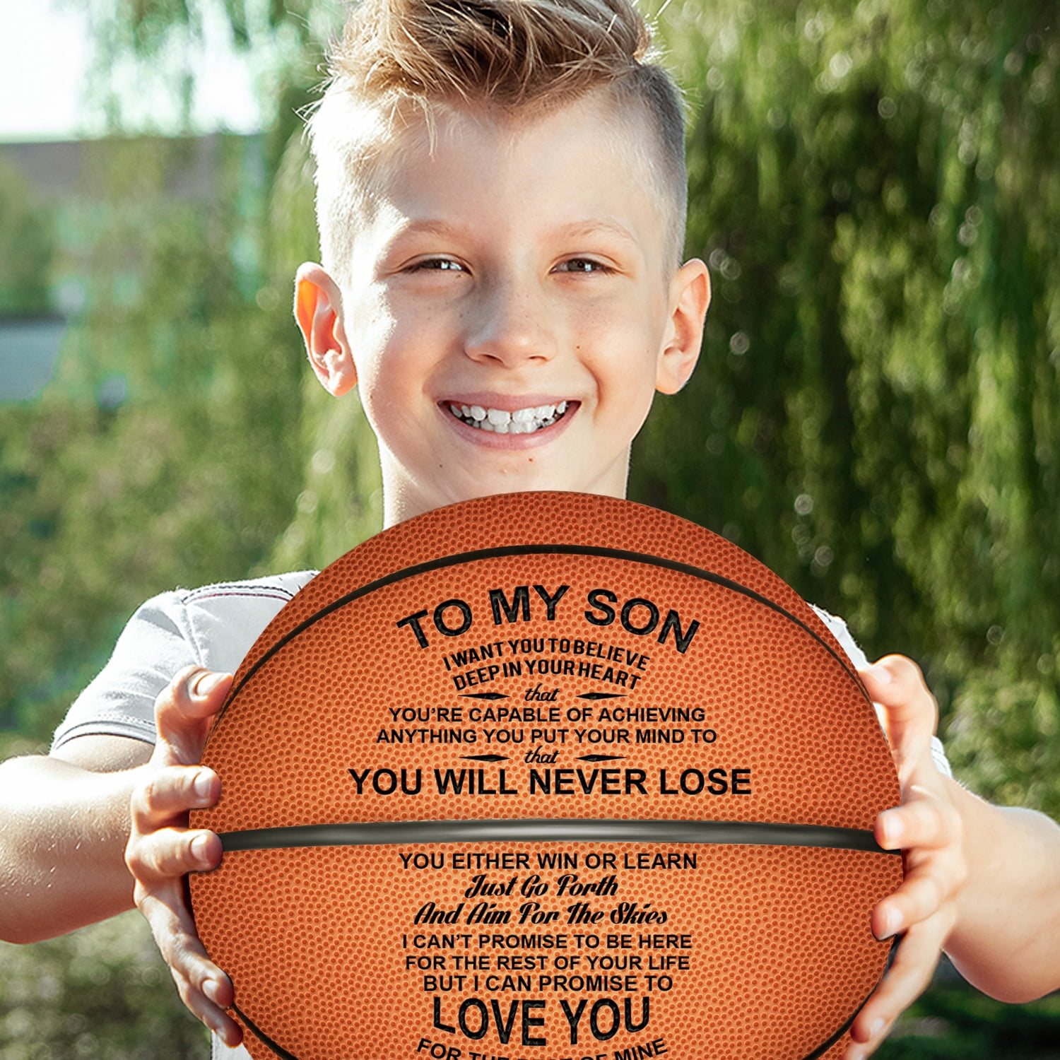 KW Personalized Letter Basketball For Son, Basketball Indoor/Outdoor Game Ball For Boy, Birthday Christmas Gift For Son From Mom