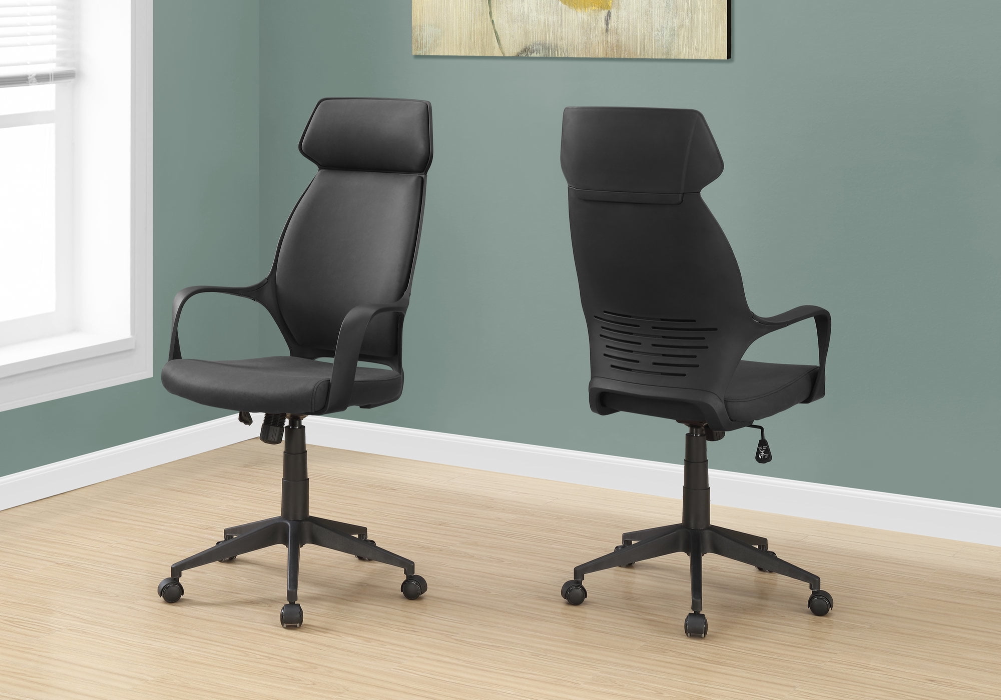 black microfiber office chair