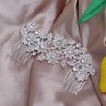 thumbnail image 4 of Bridal Wedding Flower Rhinestone Hair Comb Hair Accessories, 4 of 8