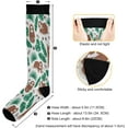 thumbnail image 3 of Coolnut 1 Pack Happy Sloth Compression Socks for Women Men Knee High Stocking for Running,Athletic,Medical, 3 of 6
