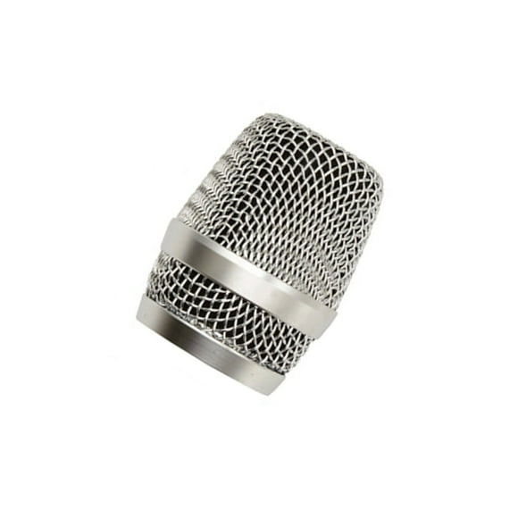 Wisewang Replacement Microphone Grille Professional Universal Detachable Protective Wired Wireless Build-in Sponge Mic Head Type 5 Silver 1Set