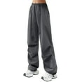 thumbnail image 1 of Pantalones de pana para mujer Gibobby Mono de cintura alta pierna ancha Gris L, 1 of 5
