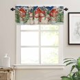 thumbnail image 7 of Christmas Snowman Kitchen Curtains and Valances Set, Snow Red Barn Xmas Tree Blue Background Rod Pocket Window Valance Window Curtain Panels for Living Room Bedroom Laundry, 27.5x36in, 3 Pieces, 7 of 7