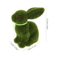 thumbnail image 2 of Mobestech Green Moss Easter Bunny Decor Figure Flocked Rabbit Statue for Spring Decoration, 2 of 6