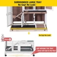 thumbnail image 5 of Aivituvin Wood Rabbit Hutch Bunny Cage with Wheel, Two Layer Guinea Pig House for Outdoors & Indoors, Brown, 5 of 8