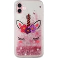 thumbnail image 5 of Case for iPhone 16, iPhone 16 Case Cute Pink Glitter Luxury Sparkle Liquid Girls Women Quicksand Clear Soft TPU Protective Phone Case for iPhone 16 6.1 inch Pink Butterfly, 5 of 8