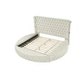 thumbnail image 6 of Hazel King 4 Pc Tufted Upholstery Bedroom Set Made with Wood in Cream, 6 of 17