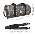 thumbnail image 4 of Xecao Daisies Flowers print Round Travel Duffel Bag is a foldable gym bag with an inner pocket, perfect for travel sports, 4 of 8