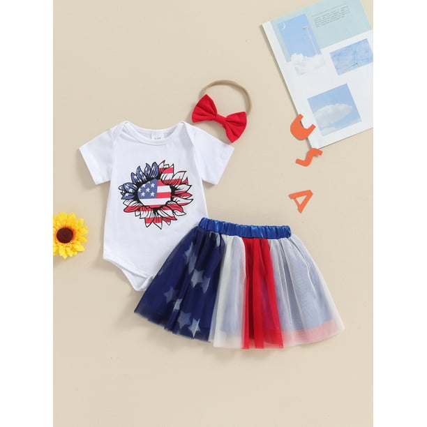 jaweiwi Baby Girls 4th of July Outfits 12 18 Months Flower