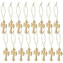 Toyandona Christmas Tree Ornament Wood Cross Hanging Decoration Beige 50Pcs