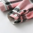 thumbnail image 4 of Huesdet Fashion Flannel Shirt Jackets Plaid Long Sleeve Lapel Button Up Shacket Fall Winter Coat Outwear Casual(3-4 Years,Pink), 4 of 6
