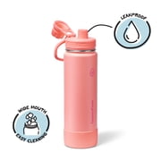ThermoFlask 24 oz Double Wall Vacuum Insulated Stainless Steel Water Bottle with Chug Spout Lid, Sunkissed Coral