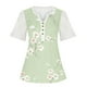 thumbnail image 4 of Blusa informal de manga corta con cuello en V y malla de encaje con estampado floral para mujer OAVQHLG3B Store lin121212, 4 of 4
