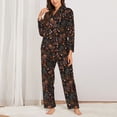 thumbnail image 6 of Salouo Floral Pattern Women's Pajamas Set Long Sleeve Button Down Sleepwear Soft Pj Lounge Sets for women 2 Piece Pjs Set with Long Pants -Medium, 6 of 8