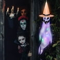thumbnail image 5 of Vikakiooze 2023 Halloween Decorations Halloween Polyester Ghost Flag Halloween Home Decoration Glowing Ghost Face Wind Flag, 5 of 6