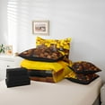 thumbnail image 6 of Homewish Brown Yellow Plaid Grid 7pcs Bedding Comforter Set For Boys Girls,Futuristic Cubes Queen Bedding Sets Super Cozy,Abstract Geometric Queen Sheet Sets,Super Cozy Room Decor,Reversible, 6 of 8