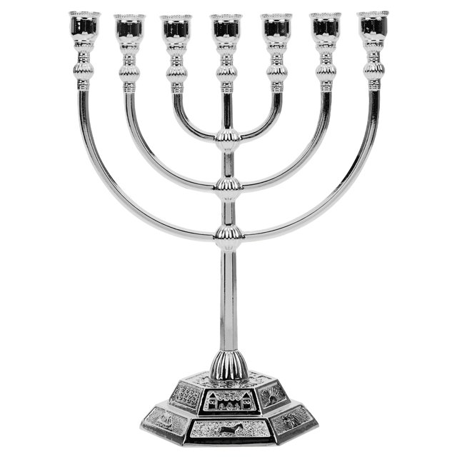 Israel Menorah Temple 7-Branch Portavelas Candelabro Retro Portavelas HOMEMAXS MX16063851