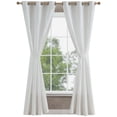 thumbnail image 2 of Window Curtain Panels with Tiebacks by Jessica Simpson, Grommot, Textured Light Filtering, White, 38" x 84", 2 of 13