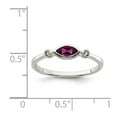 thumbnail image 2 of 925 Sterling Silver Polished Rhololite and White Topaz Ring Size 6 Ring for Women - .31 cwt, 2 of 2