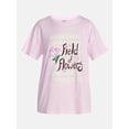 thumbnail image 5 of No Boundaries Sleepwear Oversized Graphic Cotton Tee, Women’s and Women’s Plus XXS-3X, 5 of 5