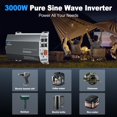 thumbnail image 4 of Inversor de corriente ZETAWALE de 3000 W, onda sinusoidal pura, 12 V DC a 120 V AC, 4 of 8