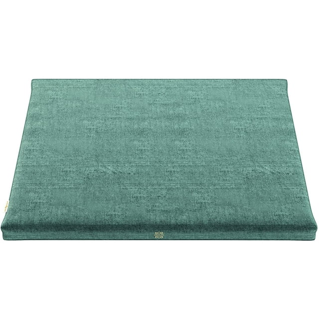 Mindful Modern Tapis de Méditation en Velours Zabuton, Remplissage 100 % Coton, Vert Émeraude