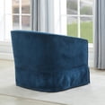 thumbnail image 5 of Elm Baltic Blue Polyester Fabric Skirted 360-degree Swivel Accent Chair, 5 of 12
